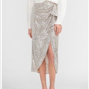 Express sequin wrap skirt